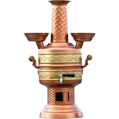 Copper samovar 5 liters tea warmer Teapot Multicooker copper kettle camping stove wood decorative Tea service souvenir samovar