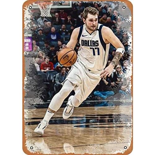 Fanzi Vintage Look Metal Sign Basketball Players Luka Doncic 8"X12" Tin Plate Wall Decor