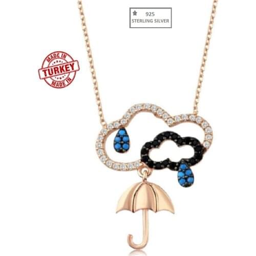 925 STERLING SILVER NECKLACE PENDANT - RAIN - FROM TURKEY