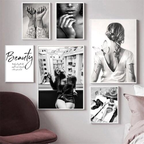 Hands Wall Painting Black And White Canvas Prints Sexy Girl Wall Art Poster Fashion Print Nordic Decorative Picture Home Decor