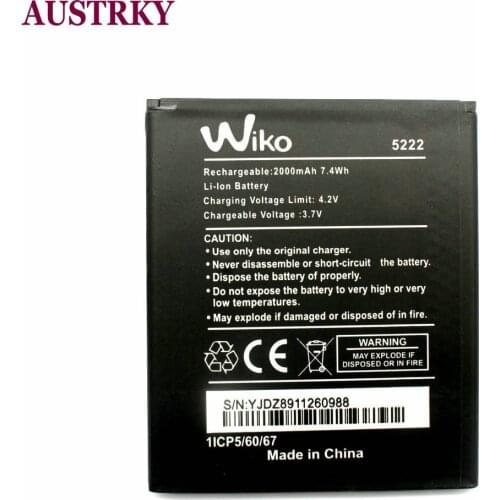 New 2000mAh Replacement Batteries For Wiko 5222 Phone In stock Tracking code