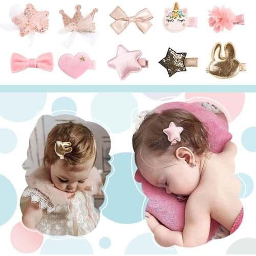 Oaoleer New Shiny Crown Heart Star Hair Clips New Years Children Gift for DIY Headwear Hair Clips Bow Decor Accessory