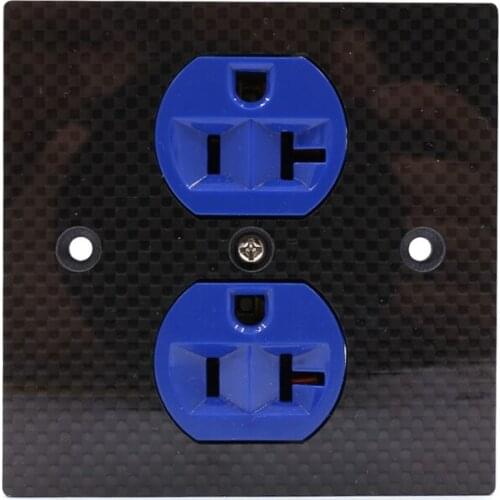 One 86*86 Carbon Fiber Power outlets cover wall plate Duplex Receptacle socket panel