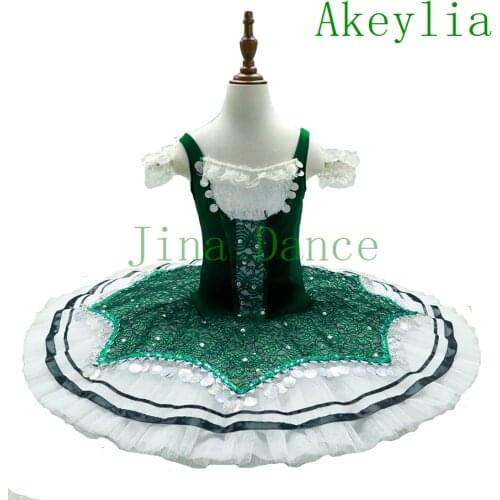 Esmeralda tutu Professional Ballet Tutu dark Green Pancake Peformance Tutus Adult Ballet Dress Ballet Stage Costumes