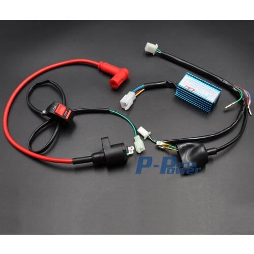 Wiring Loom Ignition Coil Racing CDI Unit Kill switch 50cc 70cc 90cc 110cc 125cc PIT Dirt Bike NEW