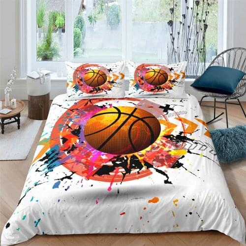 3D Luxury Bedding Set Basketball Printed Home Living Decorative For Boys Adult Duvet Cover Set With Pillowcase Bed Set