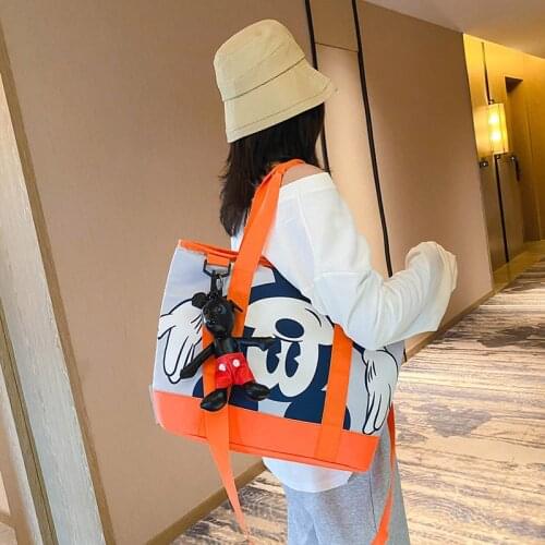 Disney mickey mouse shoulder messenger bag pendant doll large handbag travel shoulder bag messenger bag shopping bag