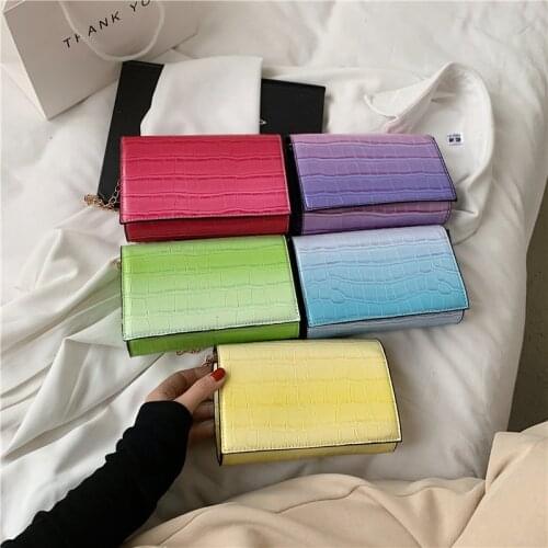 Alligator Pattern Small Shoulder Bags For Women 2021 PU Leather Underarm Bags Elegant Ladies Square Handbags Bolsa Feminina