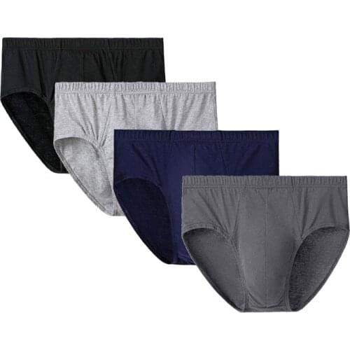 100% Cotton Briefs Mens Comfortable Underpants Man Underwear L/XL/2XL/3XL/4XL/5XL 4pcs/lot Free shipping & Drop shipping