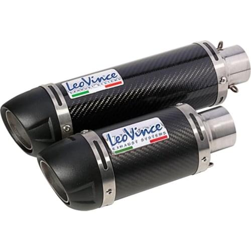 TKOSM Universal 38-51mm Motorcycle Exhaust Pipe Carbon Fiber Leovince Motorbike Muffler Exhaust Escape moto Pipe with DB Killer