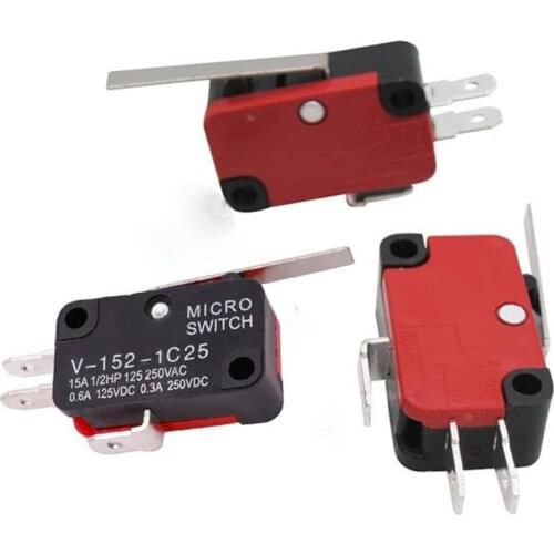V-15 V-151 V-152 V-153 V-154 V-155 V-156-1C25 Micro Switch 16A 250VAC SPDT momentary Travel Limit Switch 1NO1NC lever roller