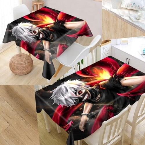 Custom Tokyo Ghouls Tablecloth Waterproof Oxford Fabric Square/Rectangular Tablecloth For Wedding Table Cloth Cover TV Covers
