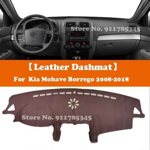 Suede Leather Dashmat Car-Styling Dashboard Cover Pad Sunshade Accessories For Kia Mohave Borrego EX 2008 2010 2011 2012-2018