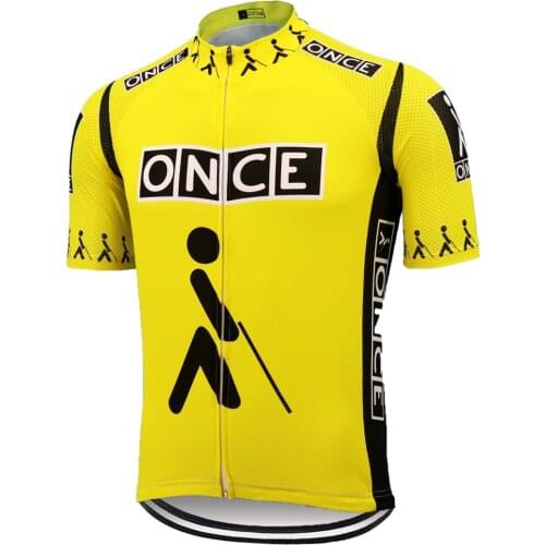 ONCE yellow Cycling jersey men ropa ciclismo mtb jersey go pro team bike clothing outdoor sports bicycle clothes