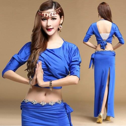 Womens Belly Dance costume (top+skirt)2pcs/suit belly dance clothing