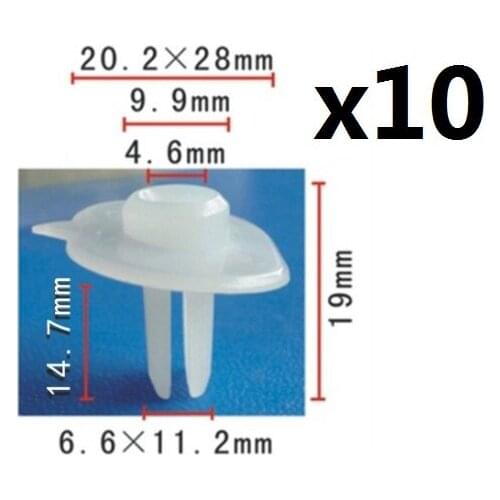 10pcs Nylon Fit Acura For Honda # 71144-SR3-A00 Bumper Side Grommet Clip Fastener