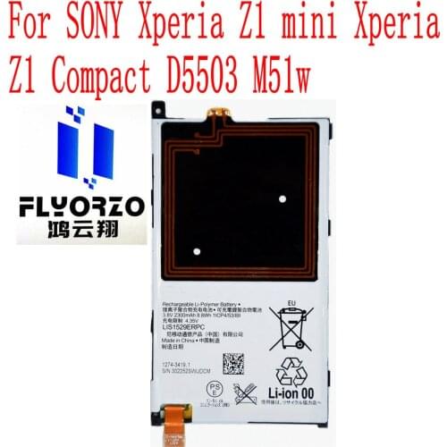 100% Brand new High Quality 2300mAh LIS1529ERPC battery for Sony Xperia Z1 Compact mini Z1C D5503 M51W With NFC Smart phone
