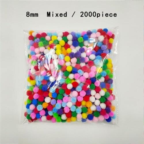 2000 Pcs 8mm Pompoms Soft Pompones Fluffy Plush Fur Ball Crafts Toys DIY Home Decoration Sewing Supplies Accessories
