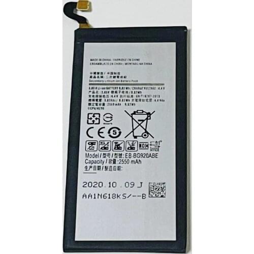 3.85V 2550mAh EB-BG920ABE For S6 G920D SGH-N520 SC-05G G920R4 G920R7 G920W8 G9208 G920FQ Zero F Battery