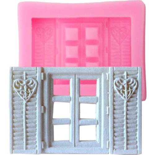 3D Door Frame Silicone Mold DIY Baby Birthday Cake Decorating Tools Fondant Molds Candy Polymer Clay Chocolate Gumpaste Moulds