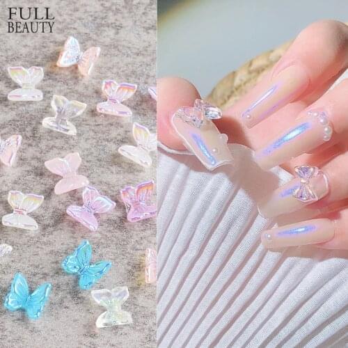 3D Resin Butterfly Glitter AB Nail Art Decorations Summer Home Fashion Nail Polish Ornament Manicure Decals Accessories CH1860