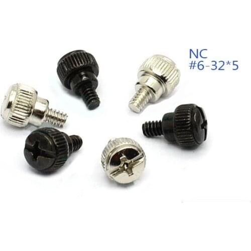#6-32*5mm siliver knurled adjusting screw Computer host Thumb m3.5 bolt fastener,NC America Coarse Thread,Large handle Head