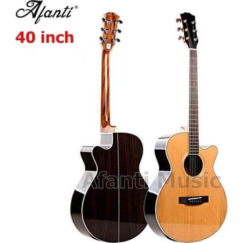 Afanti Music high quality 40 inch Solid Red Pine top /Rosewood Back & Sides Acoustic guitar (WY-074)