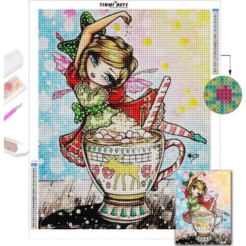 DIY Diamond Painting 5D Full Round Drill Cartoon Girl Series Diamond Painting Home Decoration Hanging Painting