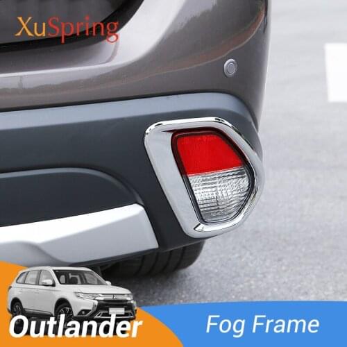 Car Rear Fog Lights Lamp Frame Bezel Garnish Stickers Cover Car-styling Trim Strips for Mitsubishi Outlander 2013-2020