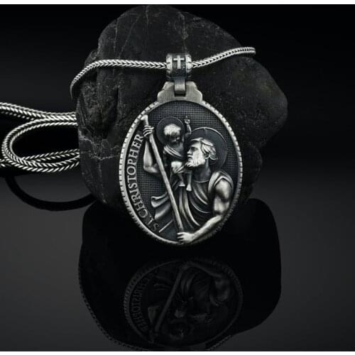 Catholic religion Christian style men pure tin retro style sweater chain new pendant necklace new necklace 2021