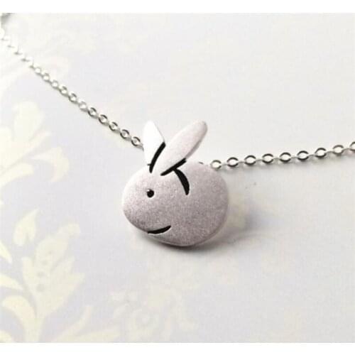 925 Sterling Silver Cute Rabbit Choker Animal Necklace Fashion Personality Chain Gifts Jewelry For Women Girls Birthday N087