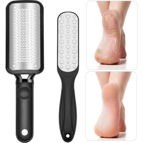2pcs Double Side Foot File Professional Rasp Heel Grater Hard Dead Skin Callus Remover Pedicure File Foot Grater