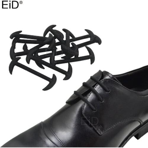 EiD 10pcs/set 3 Sizes Men Women Leather Shoes Lazy No Tie Shoelaces Elastic Silicone Shoe Lace Suitable 2 Colors