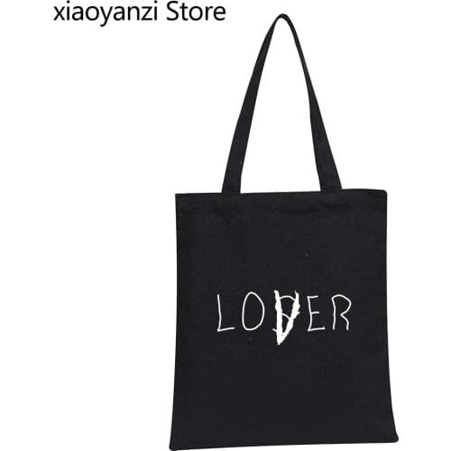 Lover Loser Printed Eco Reusable Girls Fashion Handbag Vintage Vogue Ullzang Street Hoodys Shoulder Bag Canvas Bag Wholesale