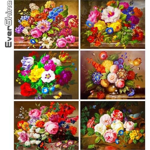 Evershine Diamond Embroidery Lilac Full Square Round 5D DIY Diamond Painting Rose Cross Stitch Flower Mosaic Kit Wall Decor