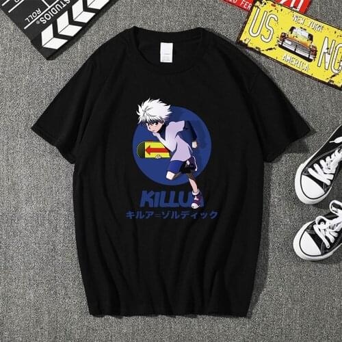 Mens T-shirt Anime T Shirt Hunter X Hunter Killua Anime Hip Hop Tops Tees