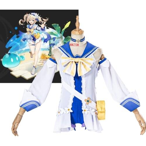 Game Genshin Impact Cosplay Costume Barbara Swimwear Adult Summer Swimsuit For Women Girls