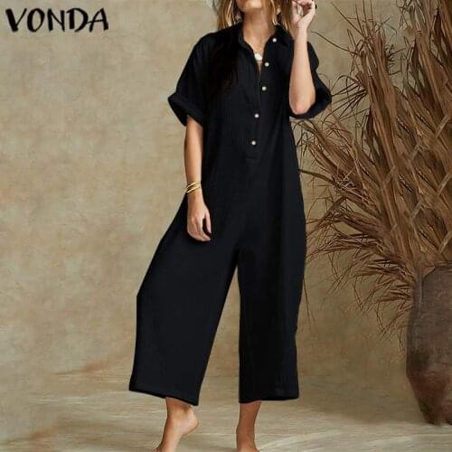 VONDA Maternity Jumpsuits 2021 Summer Sexy Short Sleeve Rompers Wide Leg Pants Casual Loose Long Playsuits Femme Overalls S-5XL