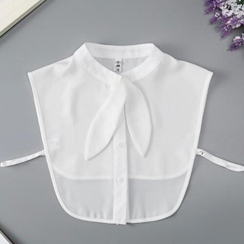 Korean Stand Fake Collar for Women Shirt Bouse Tops Falose Collar Decoration Female Cute Chiffon Detachable Vestido Faux Cols