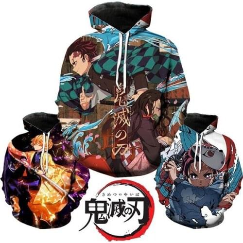 Demon Slayer Kimetsu no Yaiba Tanjirou Nezuko Zenitsu Tomioka Giyuu Cosplay Hoodie Sweatshirt Costume Anime Pullover Jacket Coat
