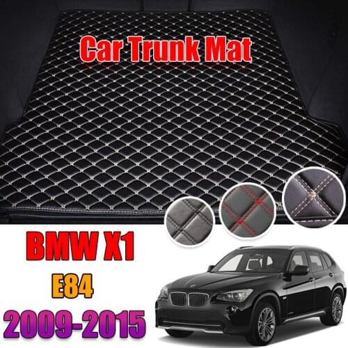 Leather Car Trunk Mat For BMW X1 E84 2009-2015 Trunk Boot Mat X1 Liner Pad xDrive 28i BMW sDrive 16i Carpet Tail Cargo Liner