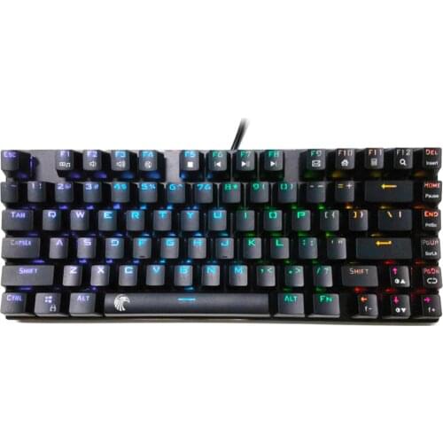 TKL Mechanical Keyboard Linear Black Switches 81 keys RGB LED Backlit Aluminum Gaming Keyboard with Detachable Cable Z88