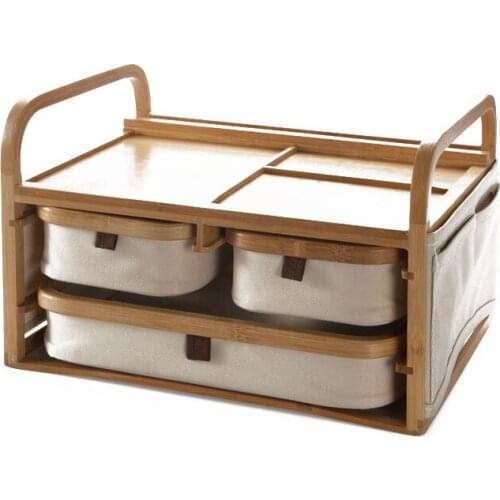 Desktop drawer type multi-layer storage box cosmetic sundries sorting box creative fabric storage box