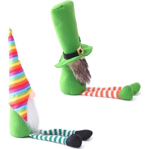 Patricks Day Tomte Plush Doll Irish Leprechaun Scandinavian Gnome Nisse Clover Holiday Ornaments Decorations