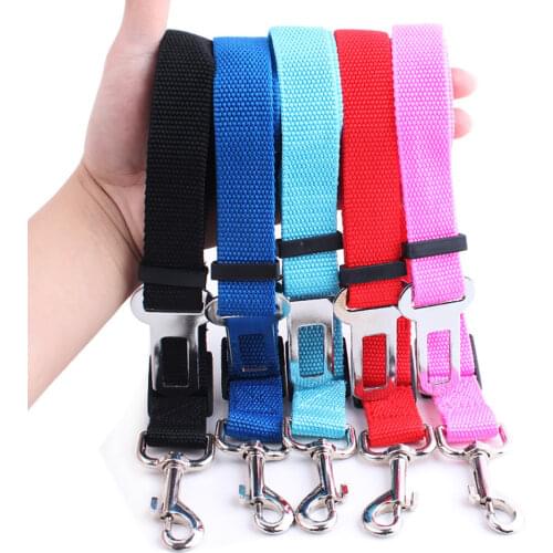 Dog Cat Safety Seat Belt Leash Adjustable Car Vehicle Seatbelts Restraint Nylon Fabric Restraints for Dogs Travel Pet Supplies