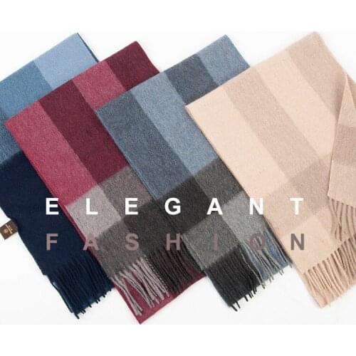 Mongolian factory cashmere plaid scarf for men and women in autumn and winter 2019 Business fringed scarf in Europe and America