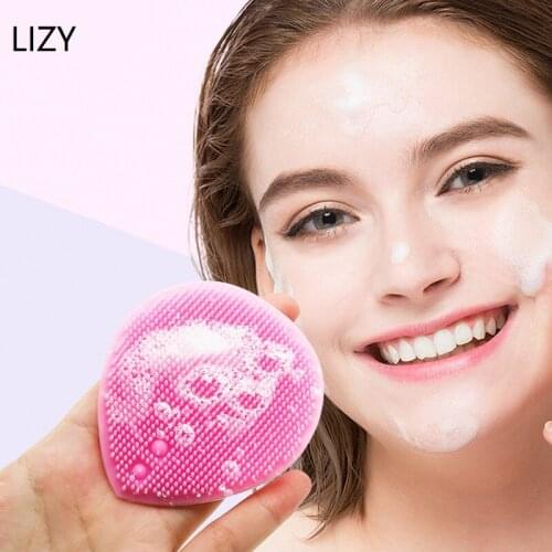 LIZY Silicone Heart Shape Face Washing Brush Facial Cleanser Pad Bath Body Cleansing Brush Skin Deep Cleaning Skincare Tool