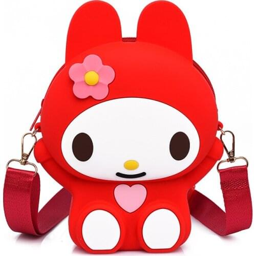 Melody cartoon silicone bag children shoulder messenger coin purse girl woman mobile phone bag cute lipstick storage bag