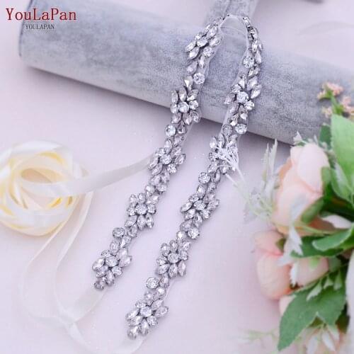 YouLaPan S437 Wedding Belts with Rhinestones Jeweled Belt Formal Dress Women Bridal Thin Belt Charm Bridal Accessories for Dress