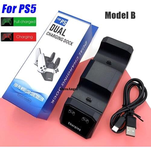 2021 Charger for PS5 DualSense Controller Charging Station for PS5 Playstation 5 Wireless Controllers Dual USB Fast Charger